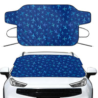 Thumbnail for Many Airplanes Blue Designed Car Windshield Snow Covers