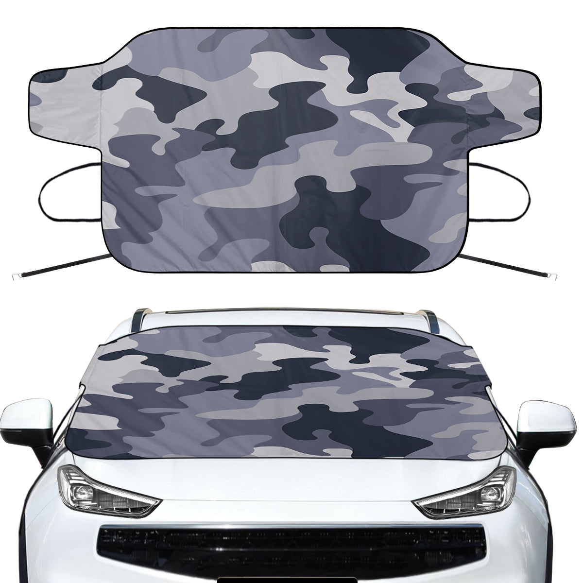 Military Camouflage Army Gray Designed Car Windshield Snow Covers