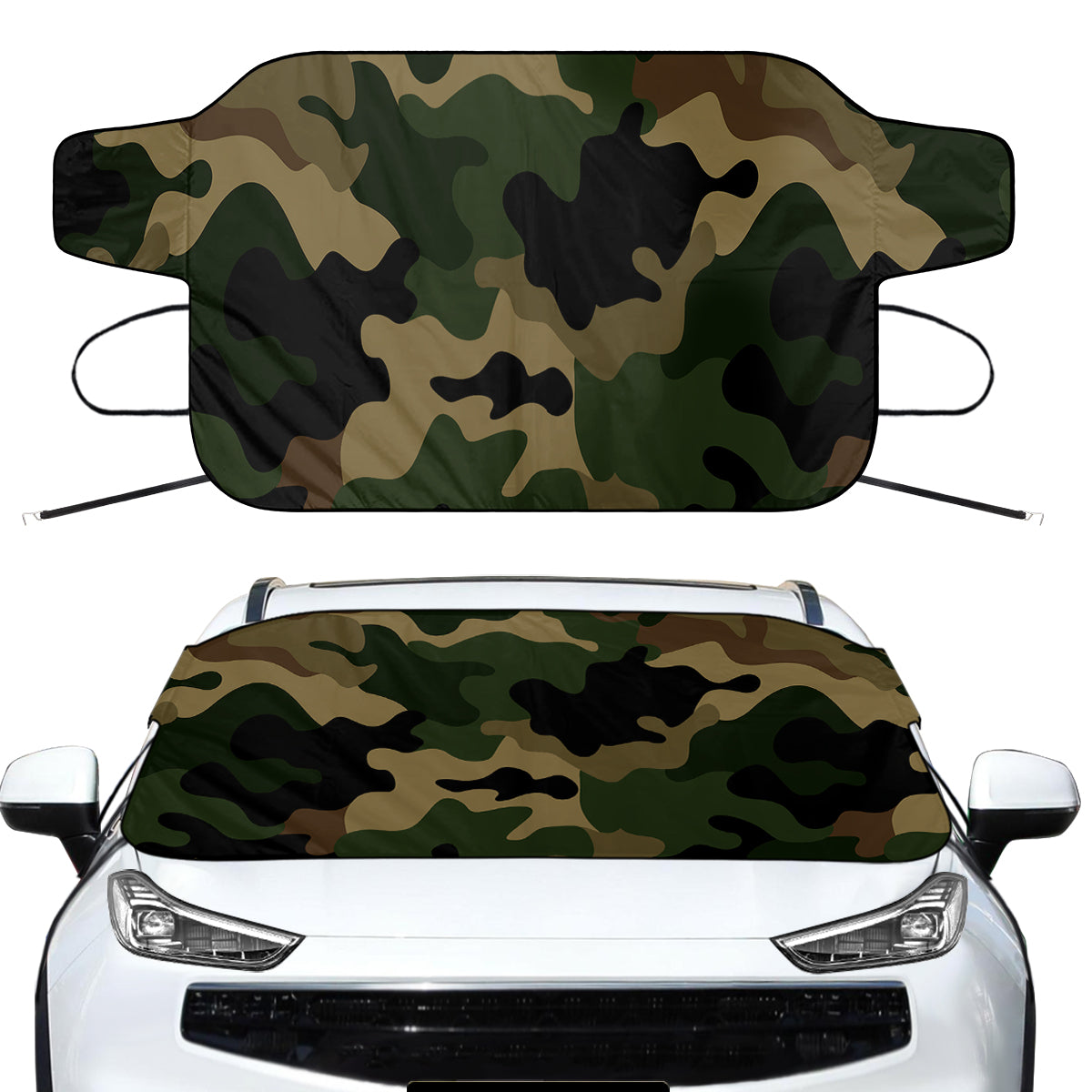 Military Camouflage Army Green Designed Car Windshield Snow Covers