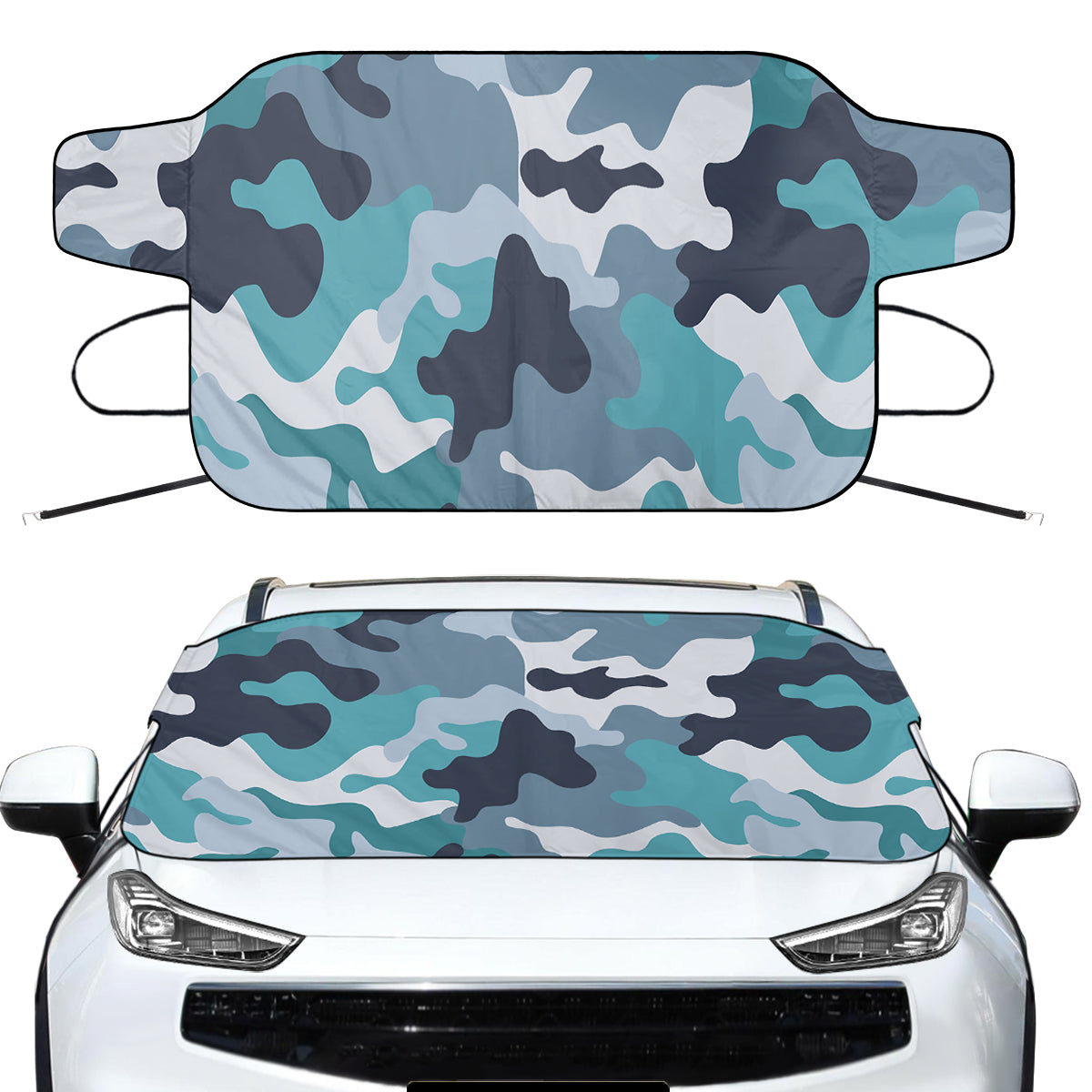 Military Camouflage Green  Designed Car Windshield Snow Covers