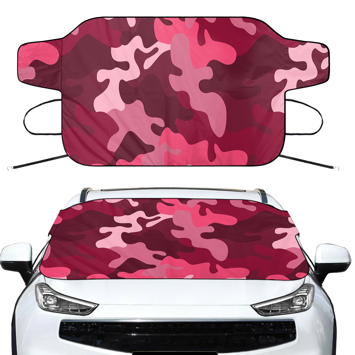 Military Camouflage Red Designed Car Windshield Snow Covers