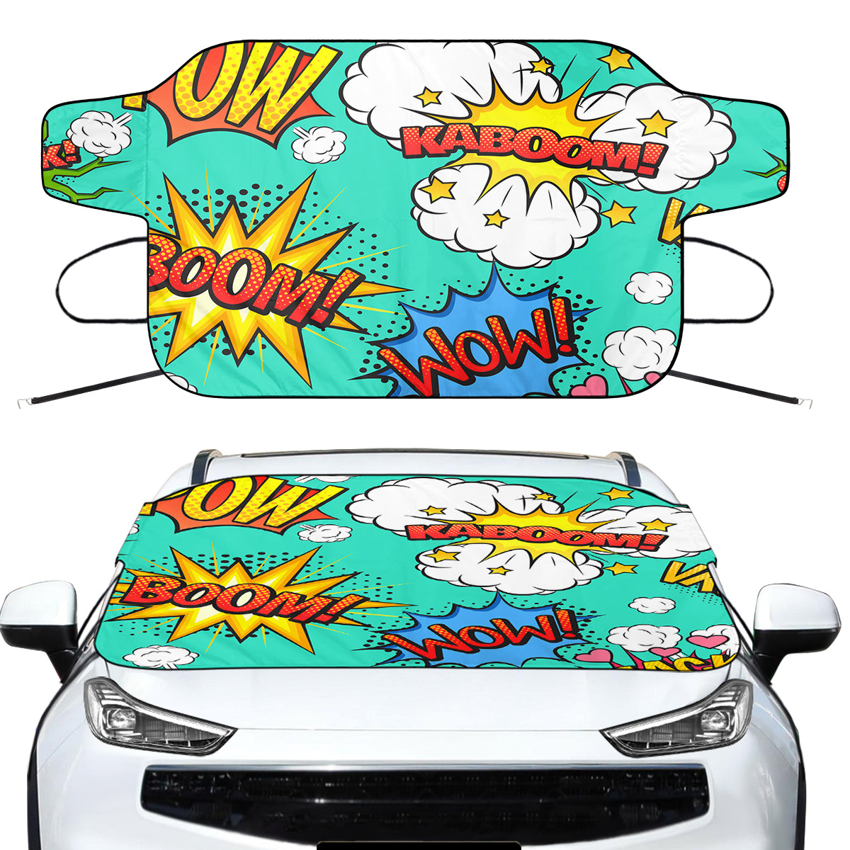 Mixed Comics Designed Car Windshield Snow Covers