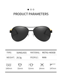 Thumbnail for New Pilot Polarized Bamboo leg sunglasses