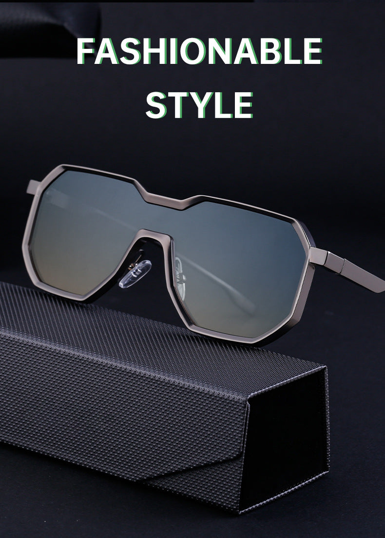 One Piece Irregular Pilot Sun Glasses