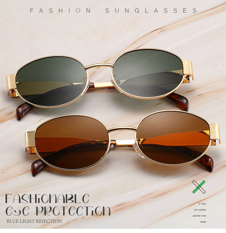 Unisex Polarized Oval Aviator Sunglasses