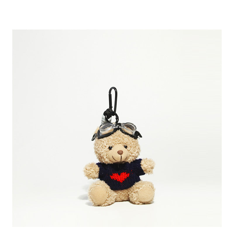 Cute Pilot Bear Key Ring Doll Pendant