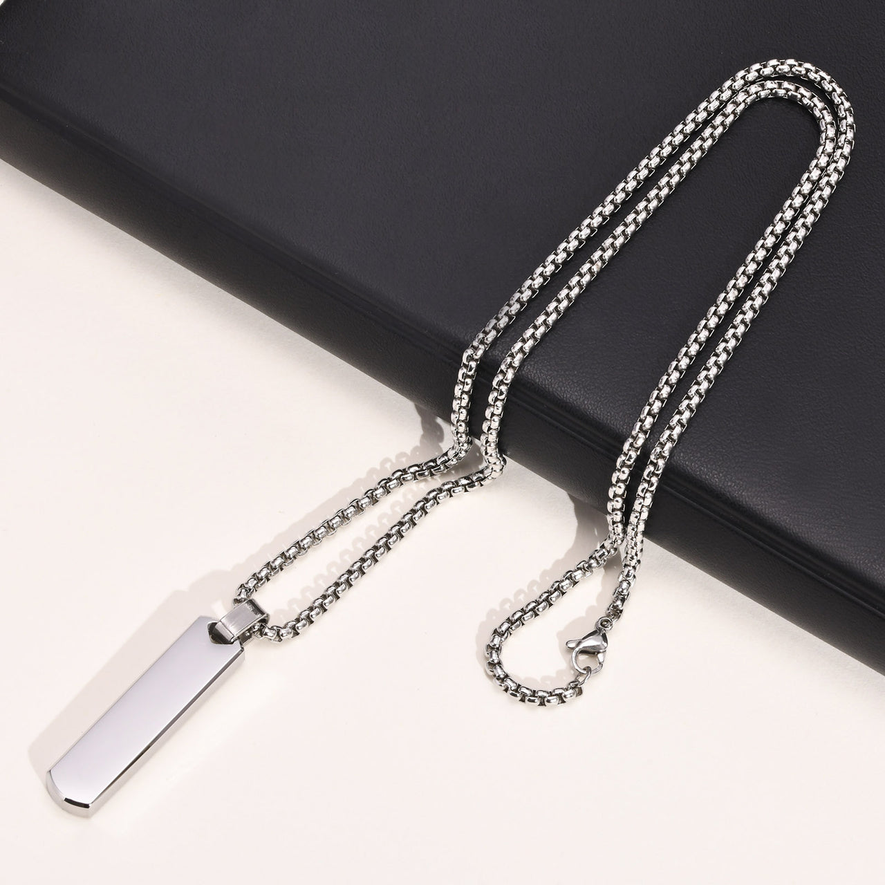 Your Custom Design & Image & Logo & Text Design  Stainless steel  rectangular geometric necklace