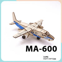 Thumbnail for Laser Cut Wooden Simulation 3D Puzzle Airplane (3)  Construction DIY Manual Assembly