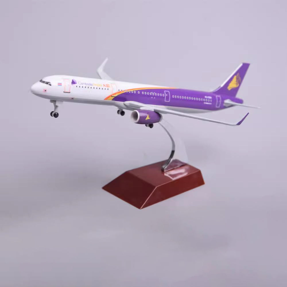 Cambodia Airlines Airbus A321 Airplane Model (1/200 Scale - 20CM)