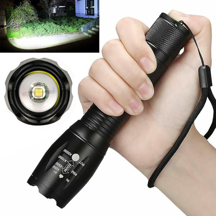 LED Telescopic Focusing Strong Aluminum Alloy Light Flashlight