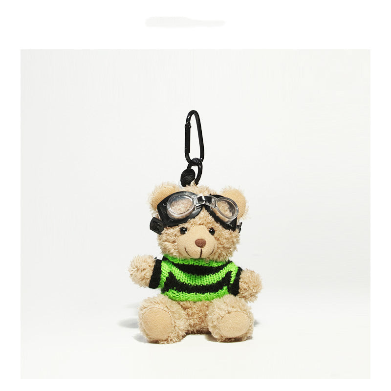 Cute Pilot Bear Key Ring Doll Pendant