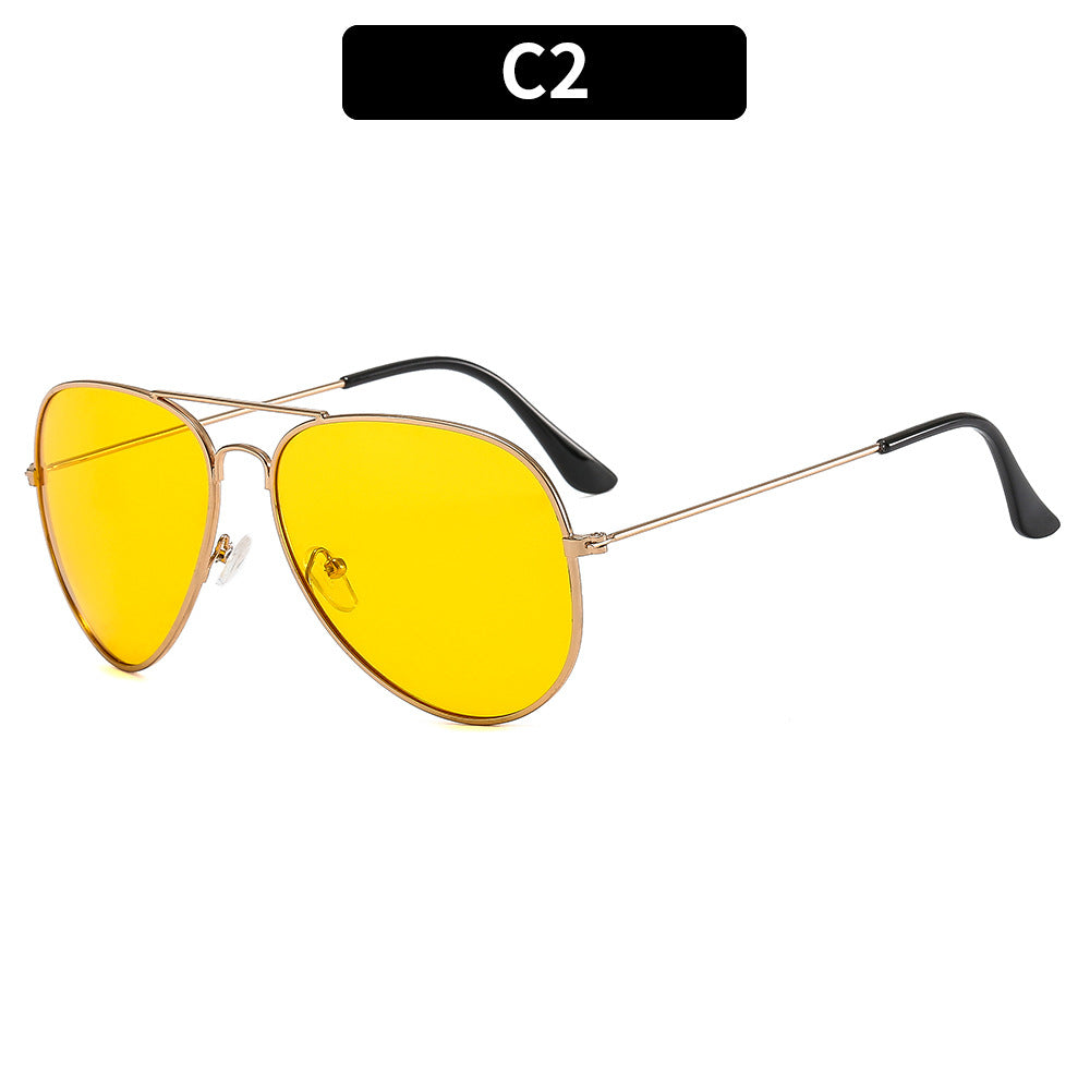 Two Tone Ocean Film Double Beam Pilot Sun Glasses