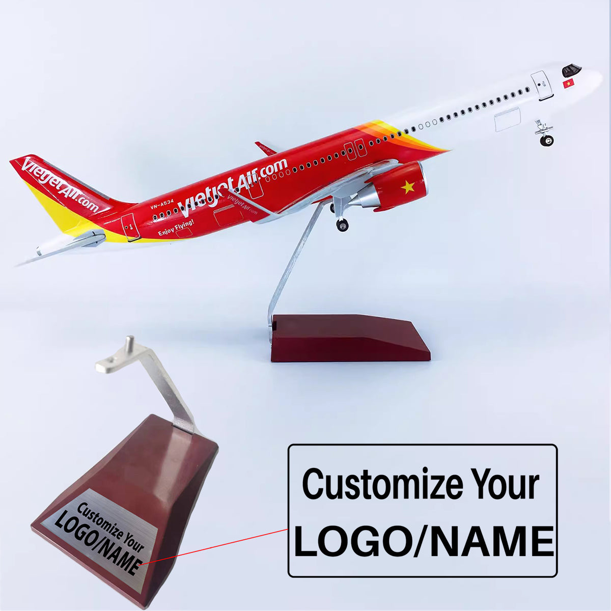 Vietnam Vietjet Airlines Airbus A321neo Airplane Model (Special 45CM)