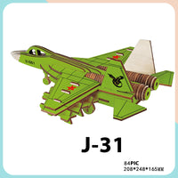 Thumbnail for Laser Cut Wooden Simulation 3D Puzzle Airplane (5)  Construction DIY Manual Assembly