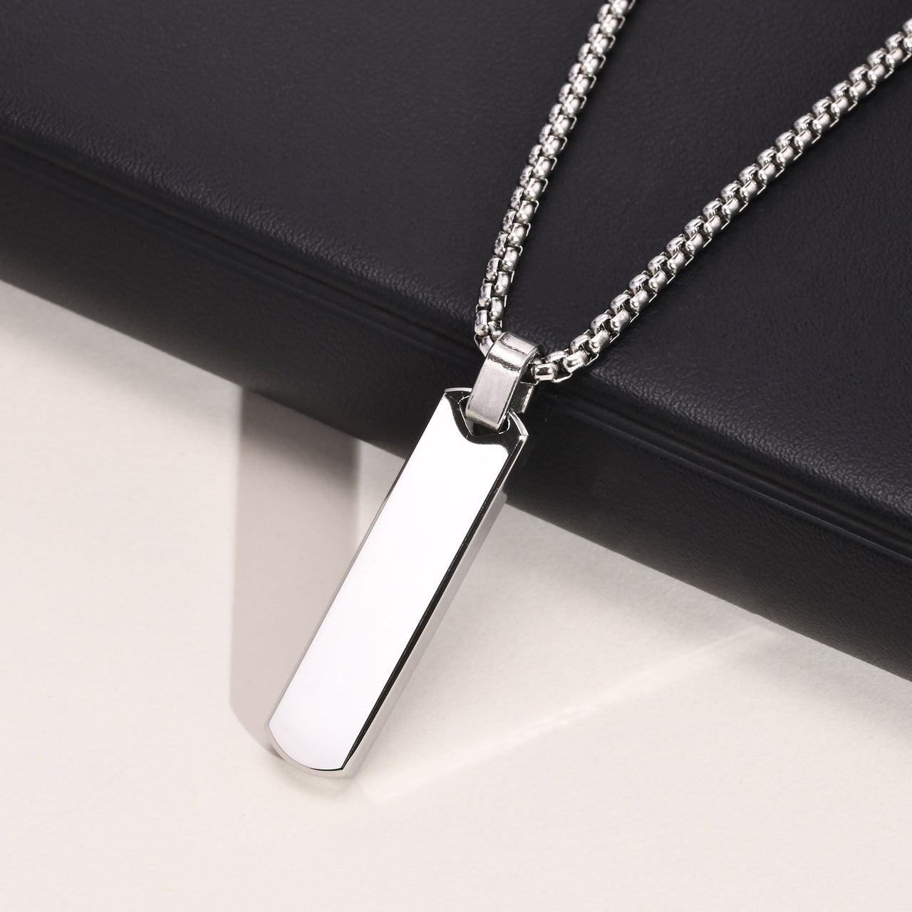 Your Custom Design & Image & Logo & Text Design  Stainless steel  rectangular geometric necklace