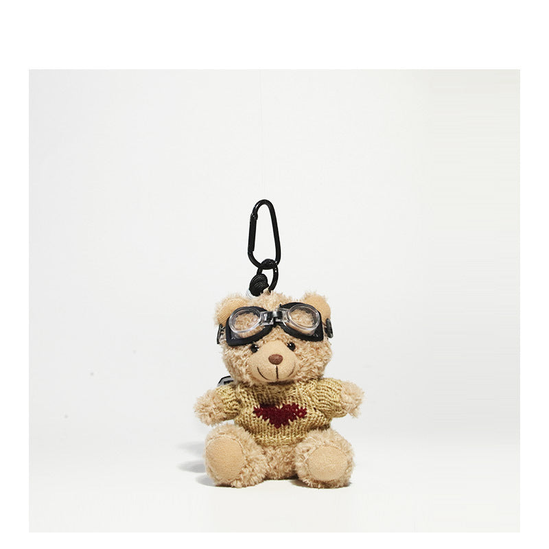 Cute Pilot Bear Key Ring Doll Pendant