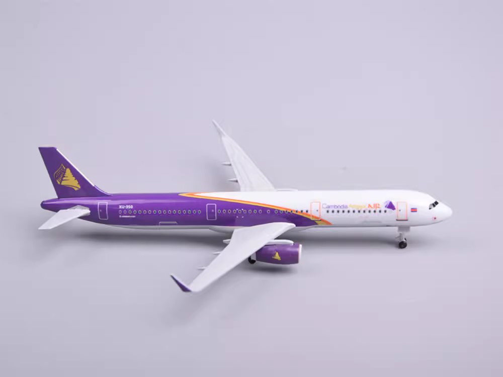 Cambodia Airlines Airbus A321 Airplane Model (1/200 Scale - 20CM)