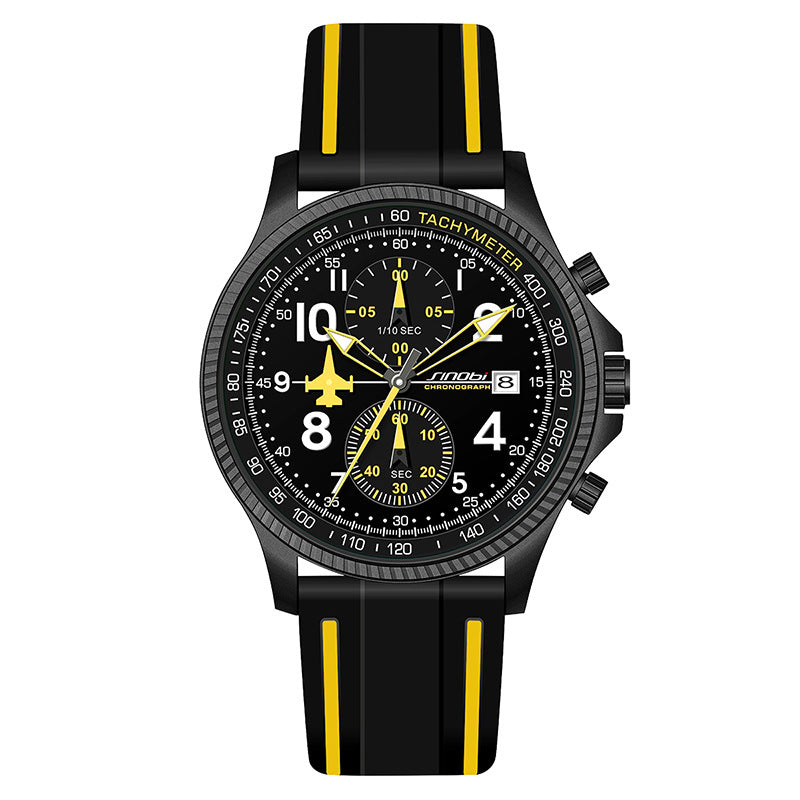 Airplane Chronograph Watches Original Geneva Calender Aviator Watch