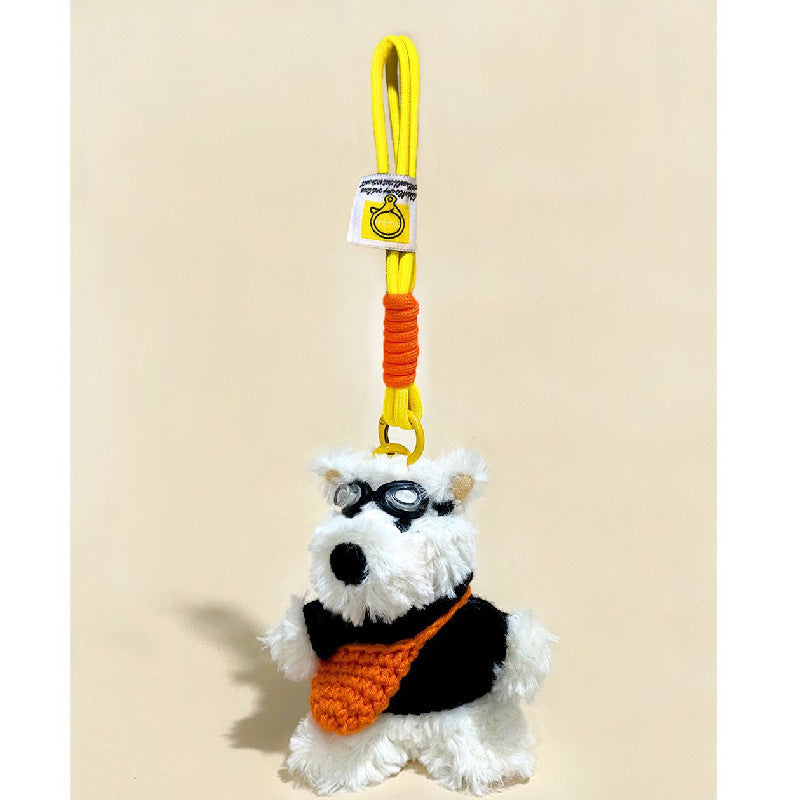 Cute Pilot Dog Key Ring Doll Pendant