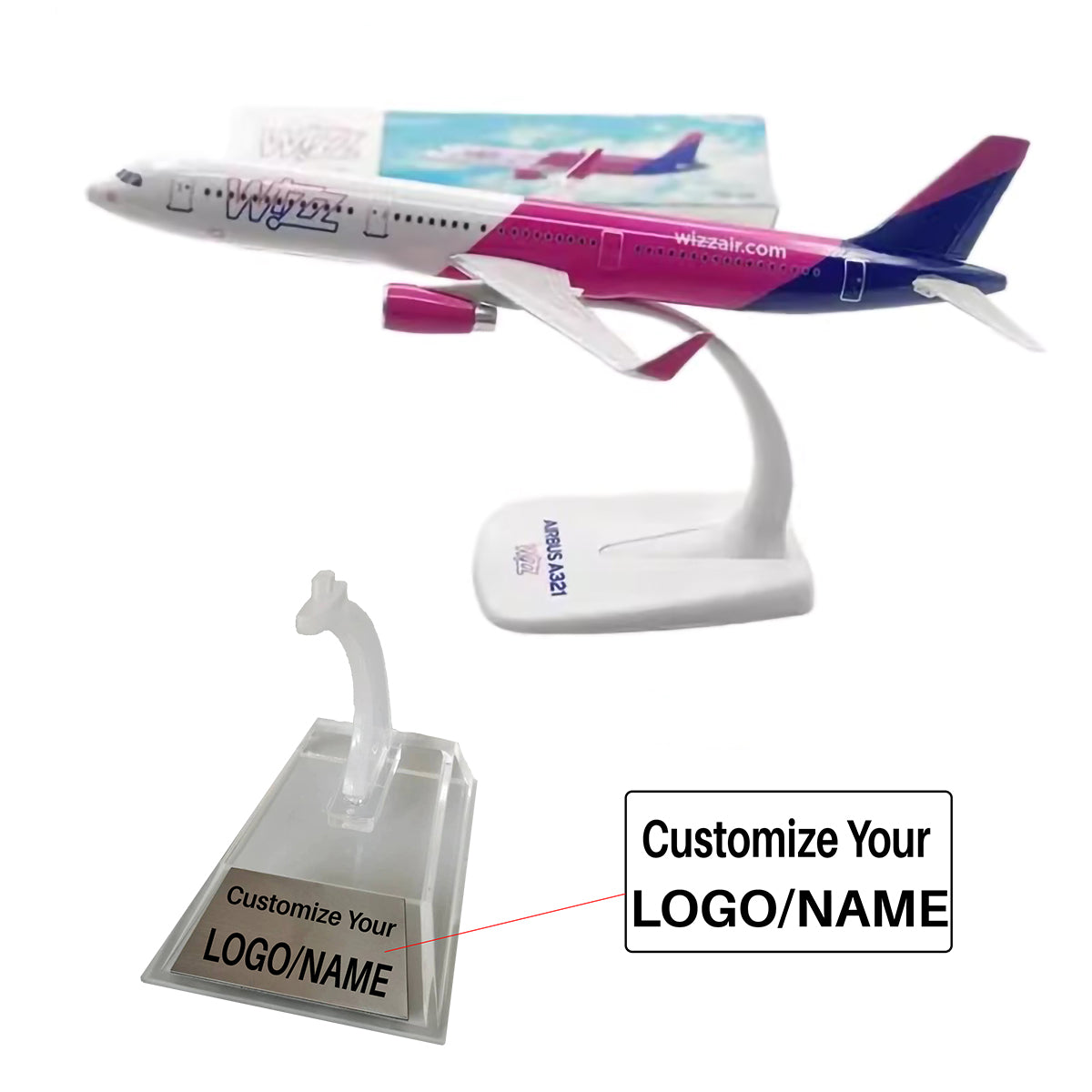 Wizzair Airbus A321 Airplane Model (1/200 Scale - 20CM)