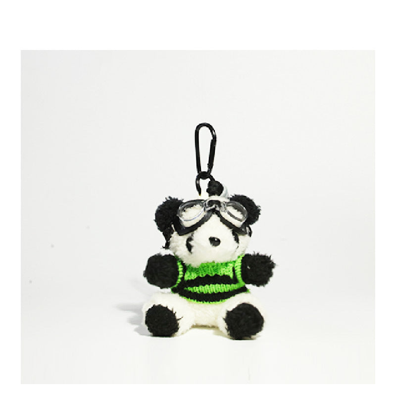 Cute Pilot Panda Key Ring Doll Pendant