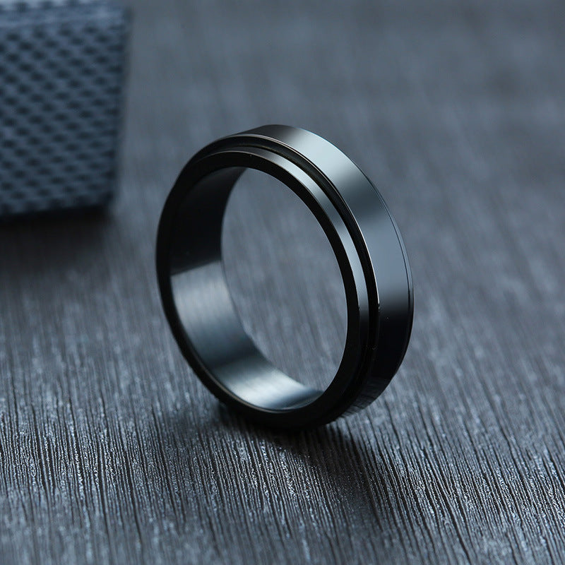 Your Custom Design & Image & Logo & Text Design  Rotating Stainless Steel Couple Ring