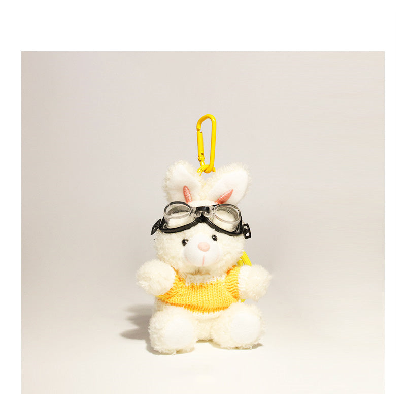 Cute Pilot Rabbit  Key Ring Doll Pendant