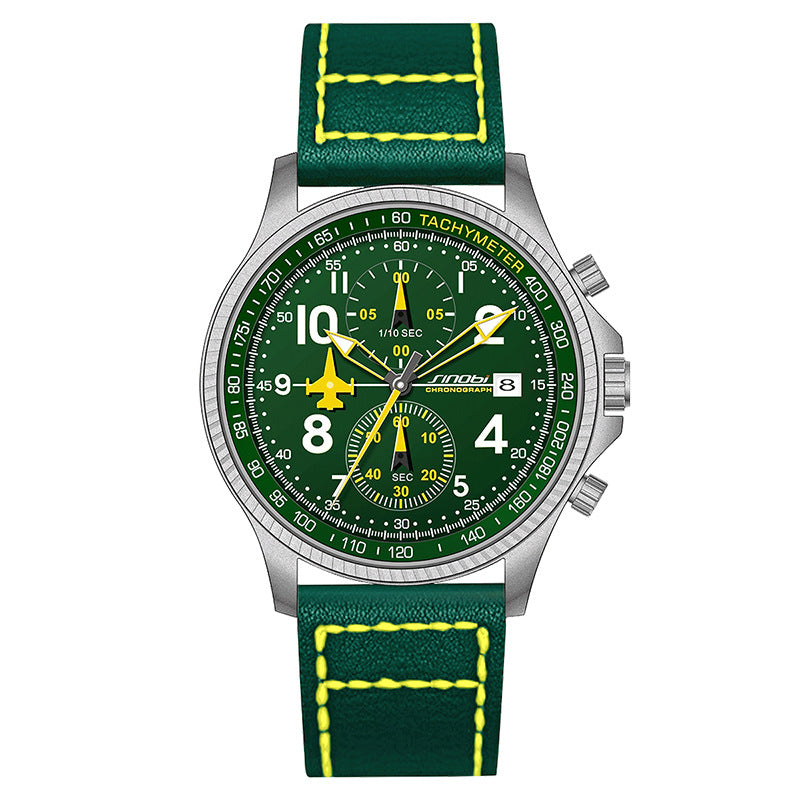 Airplane Chronograph Watches Original Geneva Calender Aviator Watch