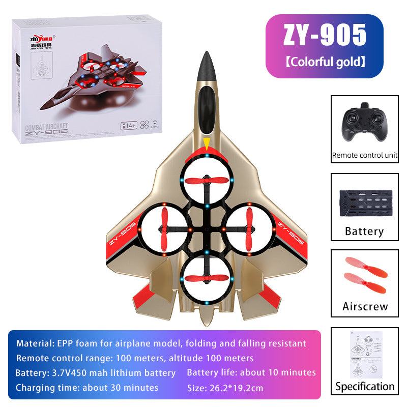 Zy905 360 Degree Stunt Rotating Hover Remote Control Foam Aircraft Children's Toy Adult Glider Four Axis Aircraft UAV