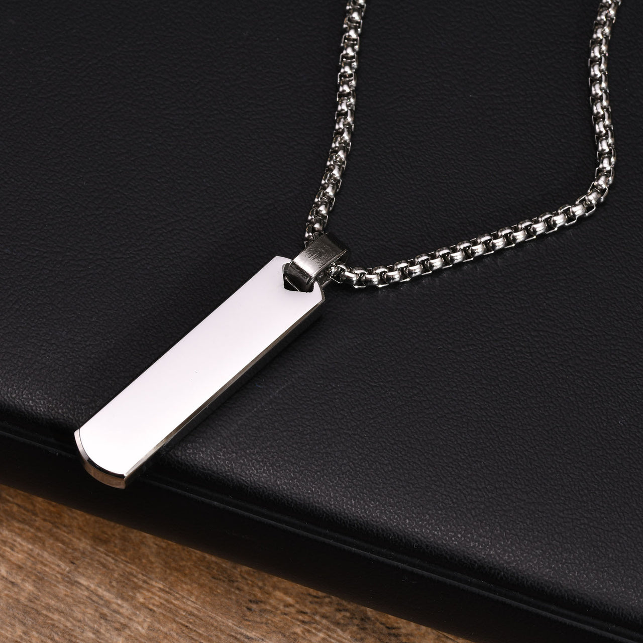 Your Custom Design & Image & Logo & Text Design  Stainless steel  rectangular geometric necklace