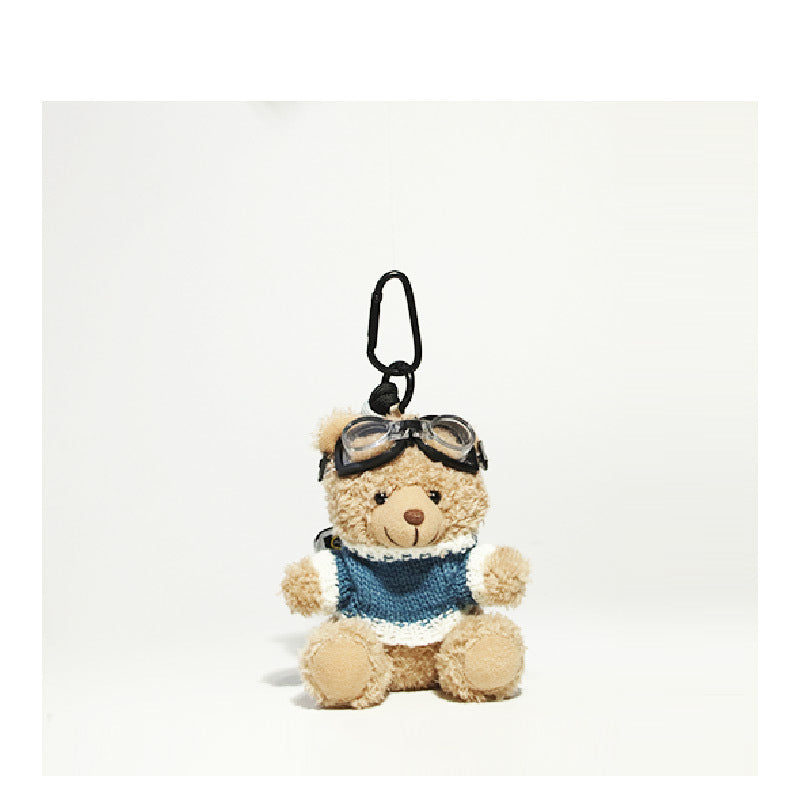 Cute Pilot Bear Key Ring Doll Pendant