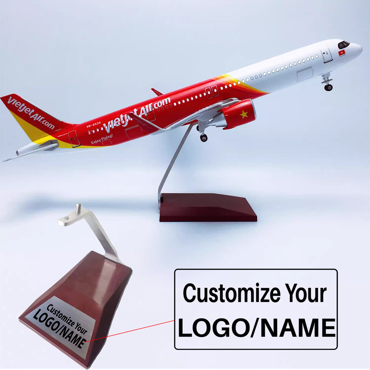 Vietnam Vietjet Airlines Airbus A321neo Airplane Model (Special 45CM)