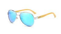 Thumbnail for New Pilot Polarized Bamboo leg sunglasses