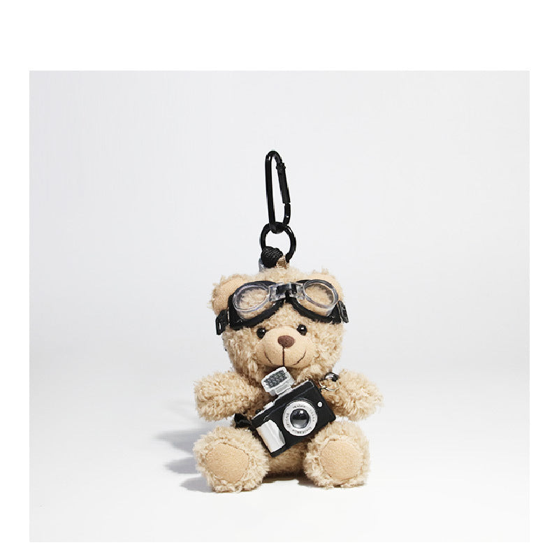 Cute Pilot Bear Key Ring Doll Pendant