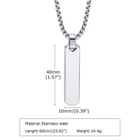 Thumbnail for Your Custom Design & Image & Logo & Text Design  Stainless steel  rectangular geometric necklace