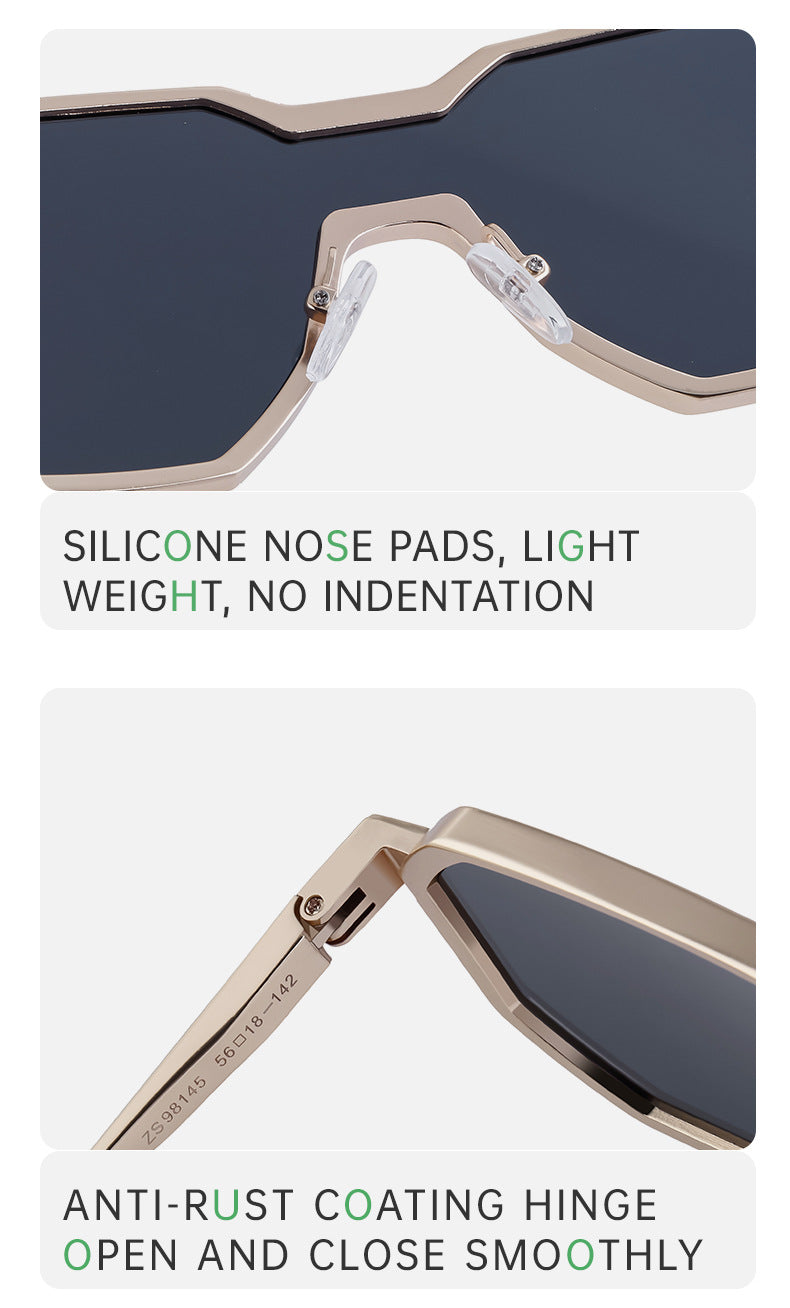 One Piece Irregular Pilot Sun Glasses