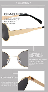 Thumbnail for Unisex Polarized Oval Aviator Sunglasses