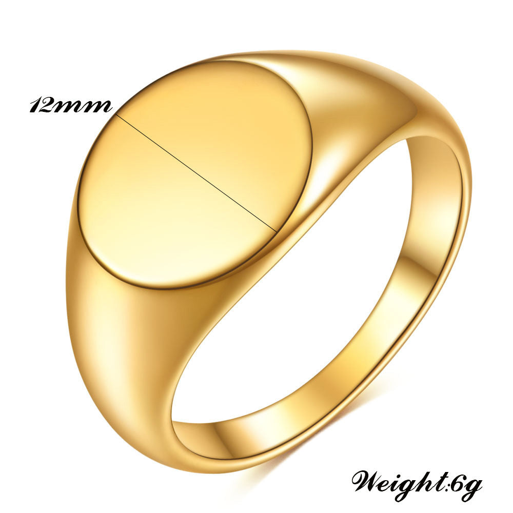 Your Custom Design & Image & Logo & Text Design  12MM Stainless Steel Smooth Ring (2)