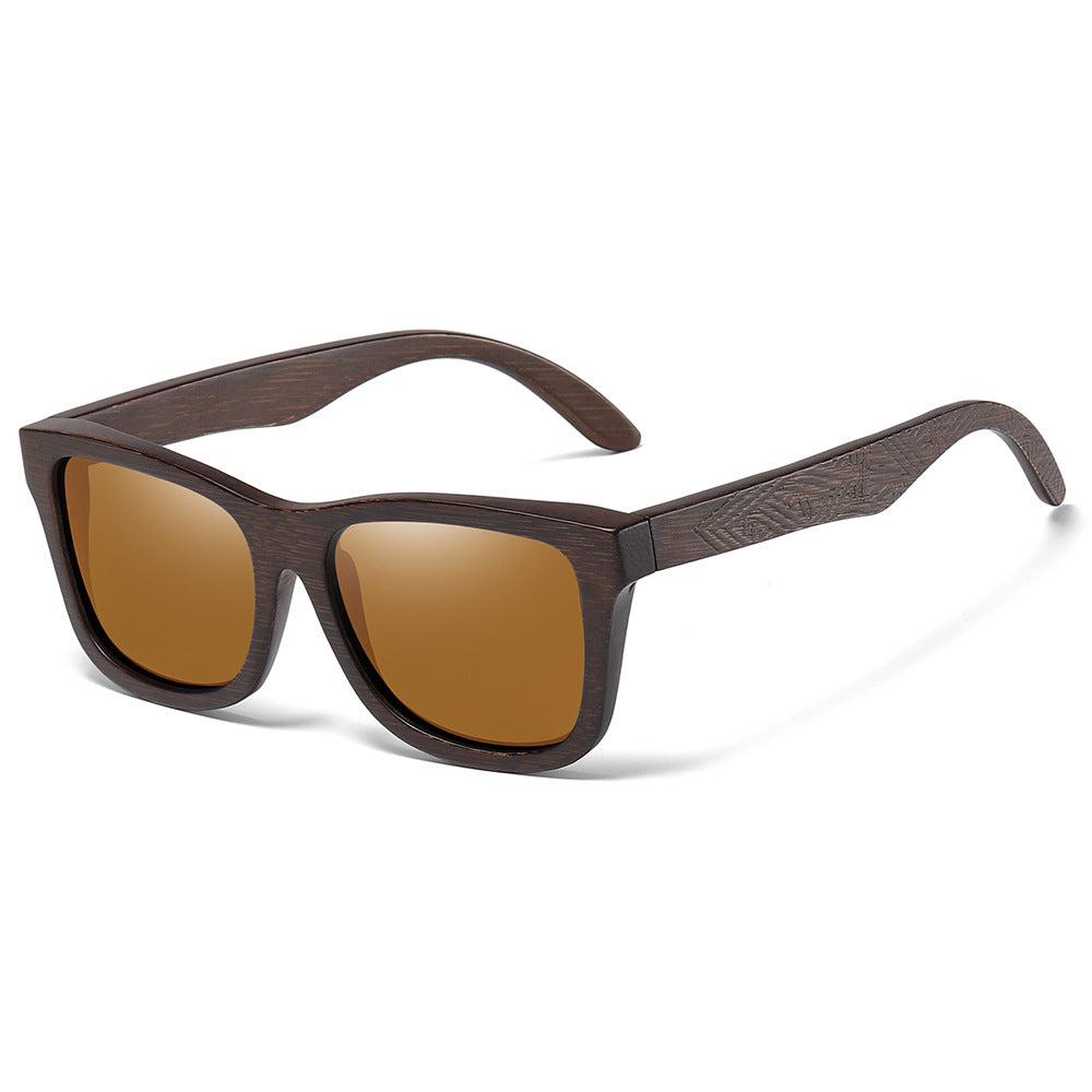 New Retro Polarized Wooden Frame Sunglasses