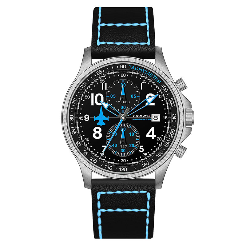 Airplane Chronograph Watches Original Geneva Calender Aviator Watch