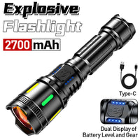 Thumbnail for LED Tactical Long-Range Aluminum Alloy Light Flashlight