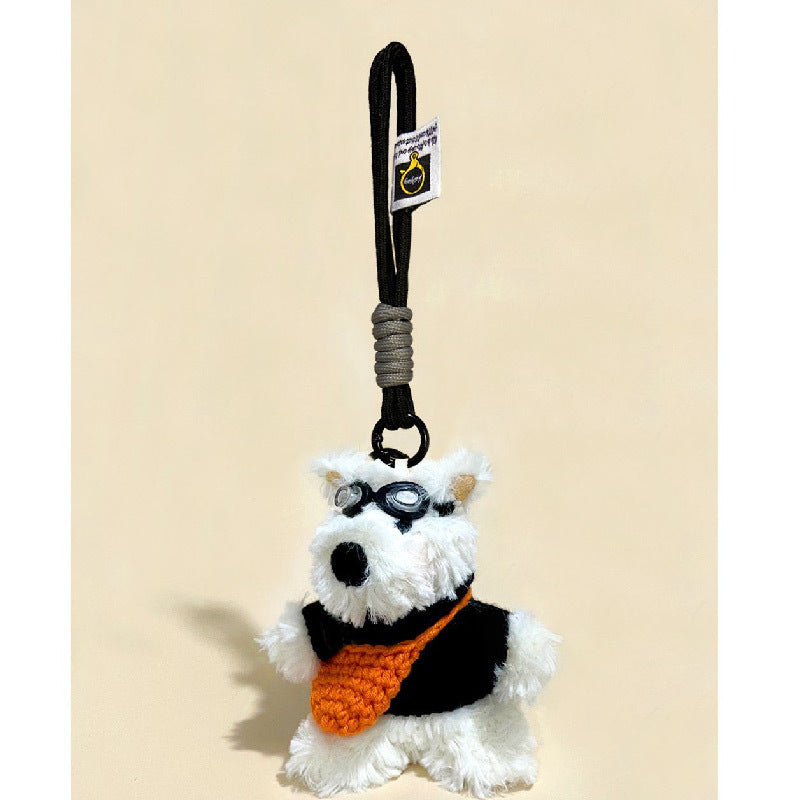 Cute Pilot Dog Key Ring Doll Pendant