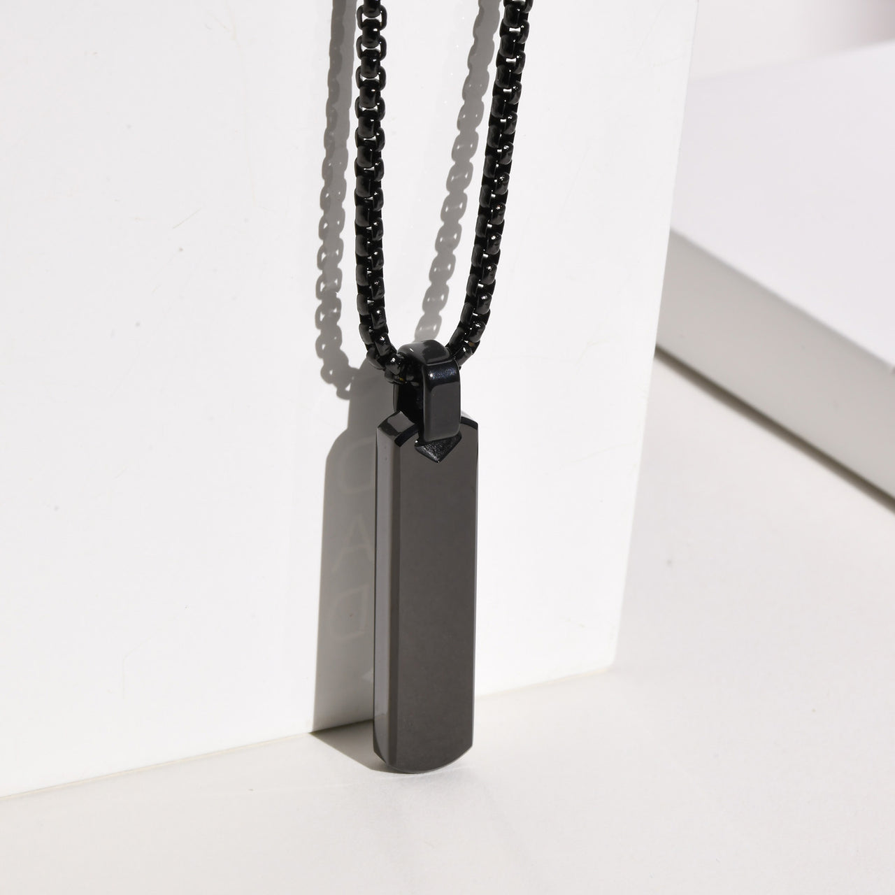 Your Custom Design & Image & Logo & Text Design  Stainless steel  rectangular geometric necklace