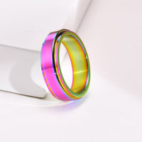 Thumbnail for Your Custom Design & Image & Logo & Text Design  Rotating Stainless Steel Couple Ring