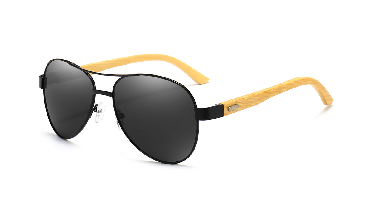 New Pilot Polarized Bamboo leg sunglasses