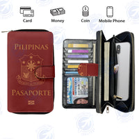 Thumbnail for Philippines Passport Designed Leather Long Zipper Wallets