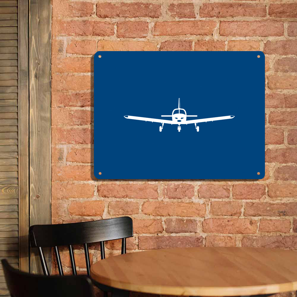 Piper PA28 Silhouette Plane Printed Metal Sign