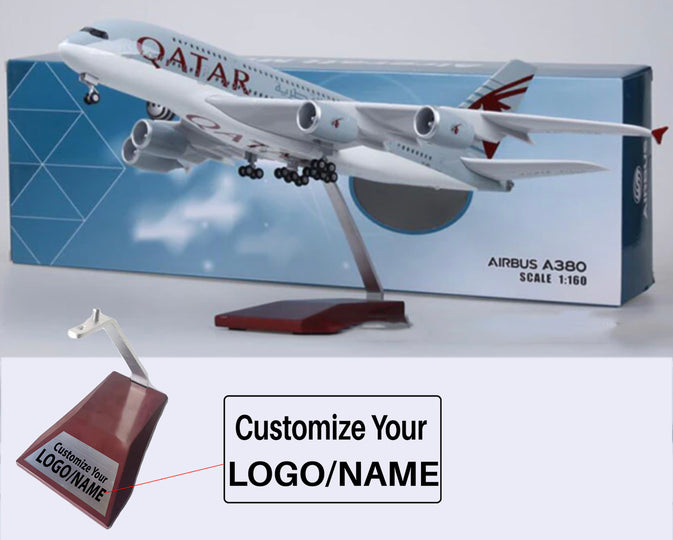 Qatar Airways Airbus A380 Airplane Model (1/160 Scale)