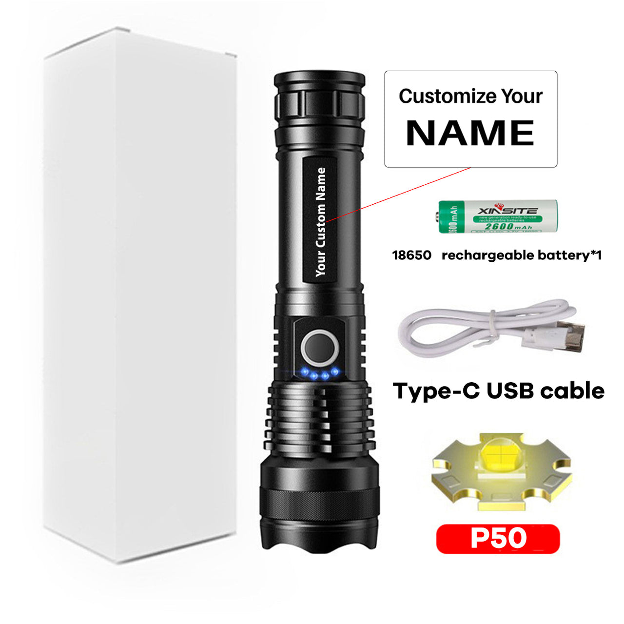 LED X80 p50 Strong Light Flashlight