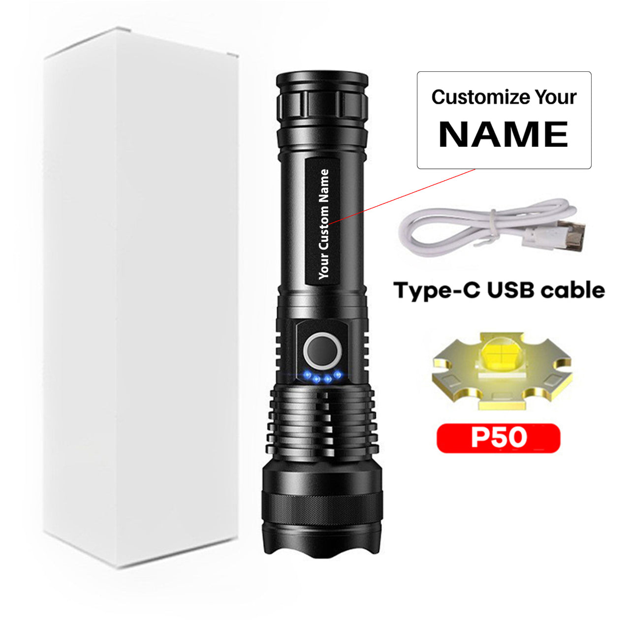 LED X80 p50 Strong Light Flashlight